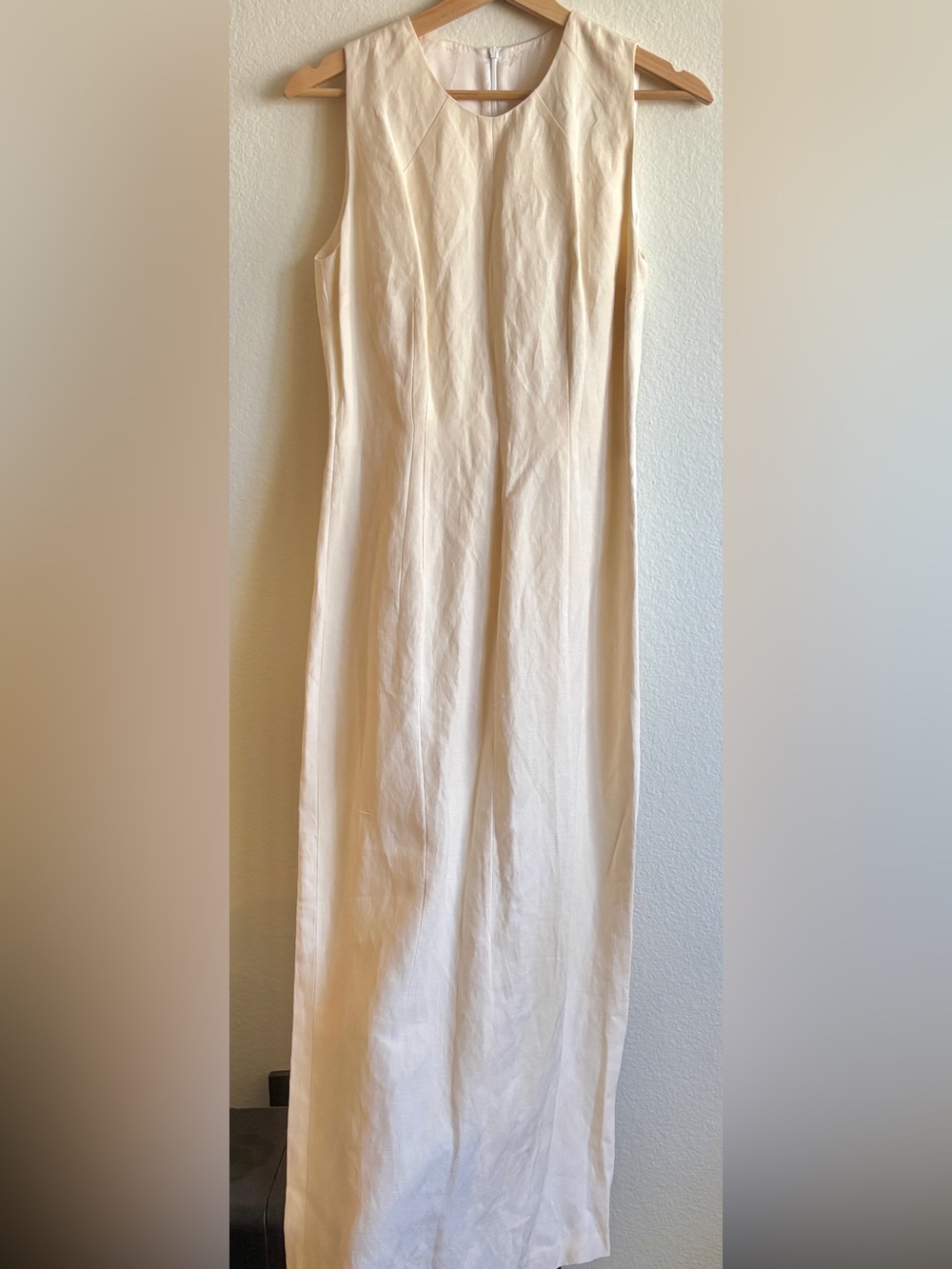 Vintage Morgane Le Fay Linen and Silk Midi Sheath Dress Size S